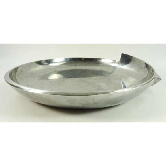 RARE Dansk JD MCM Metal Bowl Round Platter Big Assymetrical Atomic Spiral Curved - Picture 3 of 15